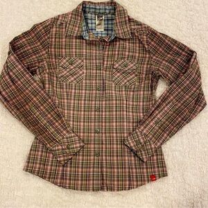 The North Face Women's Plaid Button Down Shirt - Pink, Green, Brown